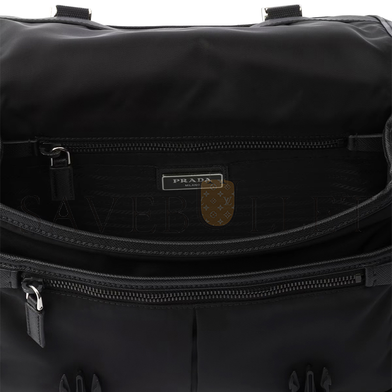 PRADA RE-NYLON AND SAFFIANO LEATHER SHOULDER BAG 2VD769 (26*19*10cm) PRADA RE-NYLON AND SAFFIANO LEATHER SHOULDER BAG 2VD769 (26*19*10cm)